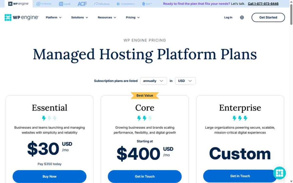 Manage WordPress websites using WP Engine